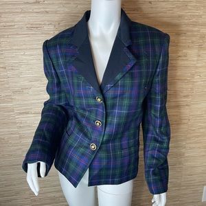 Vintage plaid school girl blazer
